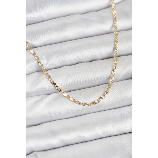 CM 14K Gold Renk Lazerli Zincir Model Kadın Kolye - TJ-BKO10923
