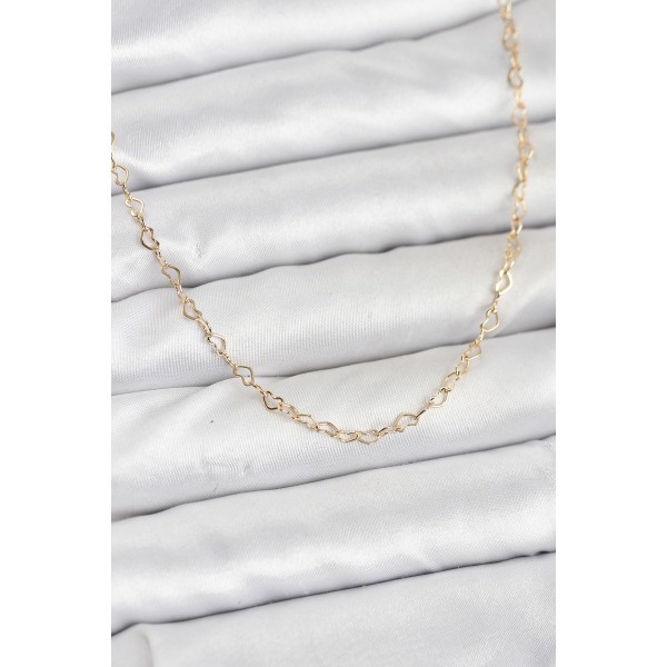 CM 14K Gold Renk Kalp Zincirli Kadın Kolye - TJ-BKO10924