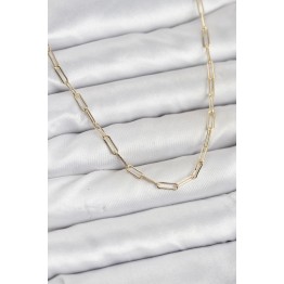 CM 14K Gold Renk Pirinç Ataç Zincir Kadın Kolye TJ-BKO10925