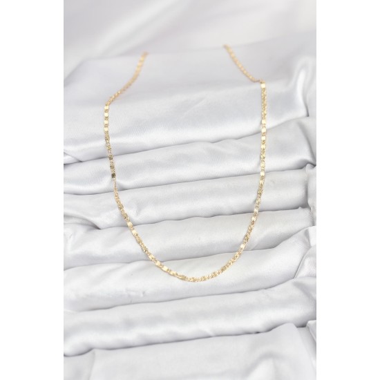 CM 14K Gold Renk Lazer İnce Zincirli Kadın Kolye - TJ-BKO10926