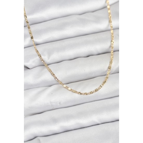 CM 14K Gold Renk Lazer İnce Zincirli Kadın Kolye - TJ-BKO10926