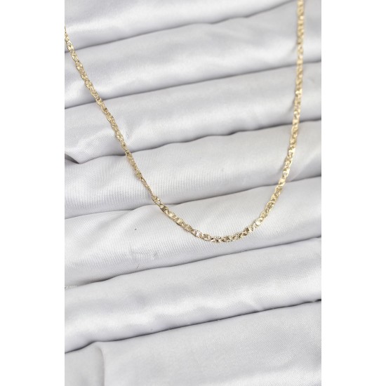 CM 14K Gold Renk Pirinç Lazer Model 60 cm Kadın Kolye - TJ-BKO10927