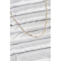 CM 14K Gold Renk Pirinç Ataç Zincir 60 cm Kadın Kolye TJ-BKO10928