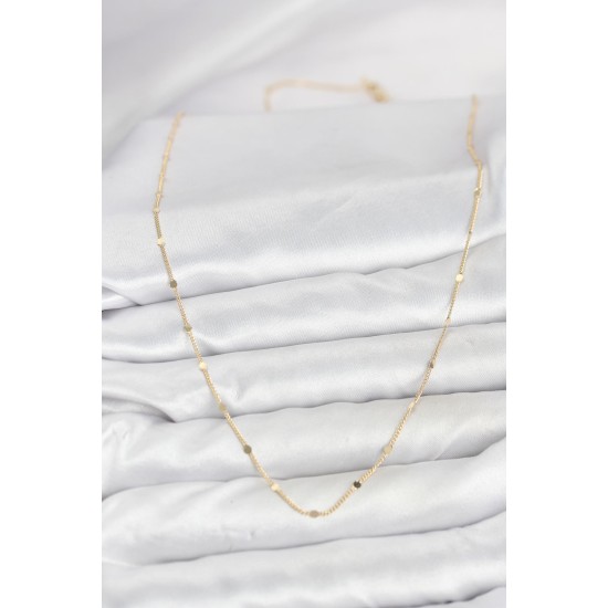 CM 14K Gold Renk Ezme Pul Model 60 cm Kadın Kolye - TJ-BKO10935