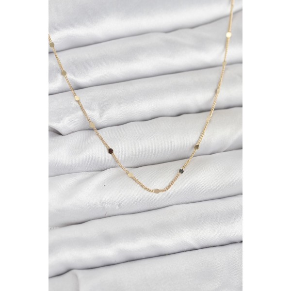 CM 14K Gold Renk Ezme Pul Model 60 cm Kadın Kolye - TJ-BKO10935