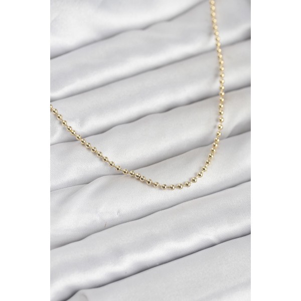 CM 14K Gold Renk Top Zincirli Model 60 cm Kadın Kolye - TJ-BKO10937