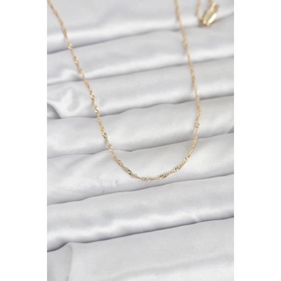 CM 14K Gold Renk Burgu Model 60 cm Kadın Kolye - TJ-BKO10942