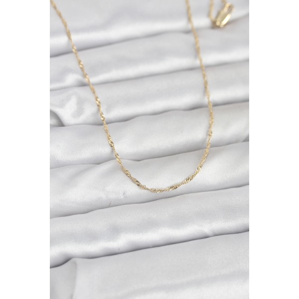 CM 14K Gold Renk Burgu Model 60 cm Kadın Kolye - TJ-BKO10942