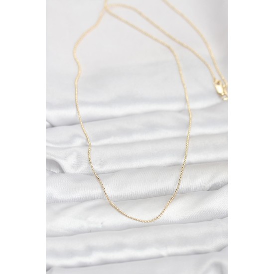 CM 14K Gold Renk İnce Top Zincirli 60 cm Kadın Kolye - TJ-BKO10943
