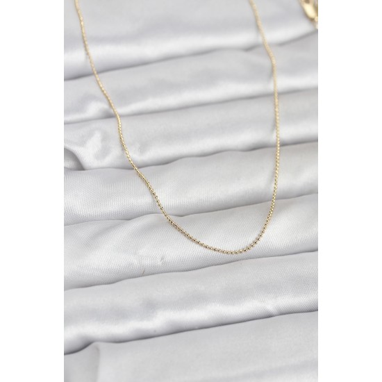 CM 14K Gold Renk İnce Top Zincirli 60 cm Kadın Kolye - TJ-BKO10943