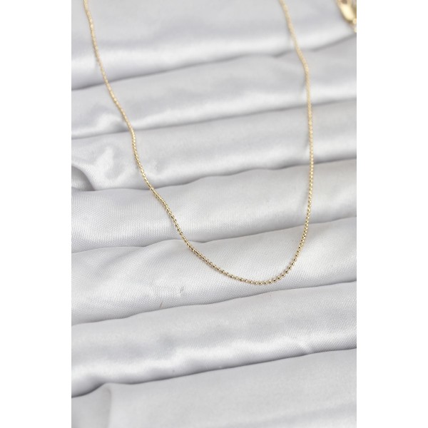 CM 14K Gold Renk İnce Top Zincirli 60 cm Kadın Kolye - TJ-BKO10943