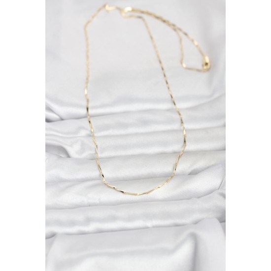 CM 14K Gold Renk Çubuk Kesme Zincir Model 60 cm Kadın Kolye - TJ-BKO10945