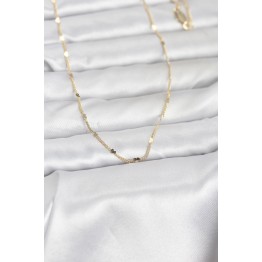 CM 14K Gold Renk Ezme Kalp Detaylı 60 cm Zincir Kadın Kolye TJ-BKO10952