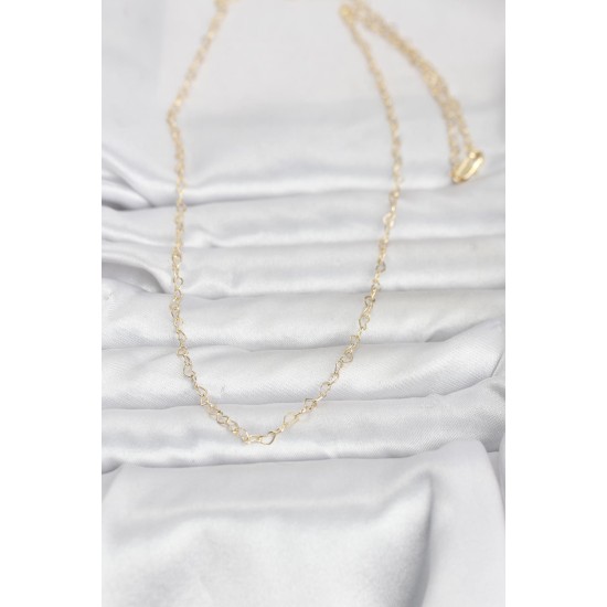 CM 14K Gold Renk Kalp Zincirli 60 cm Kadın Kolye - TJ-BKO10953