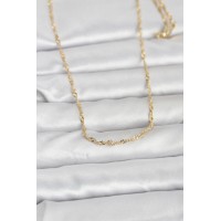 CM 14K Gold Renk Burgu Zincirli 60 cm Kadın Kolye TJ-BKO10955