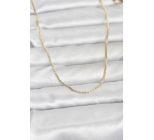 CM 14K Gold Renk İnce Kare Zincirli Model 60 cm Kadın Kolye - TJ-BKO10956