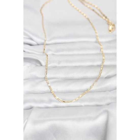 CM 14K Gold Renk Lazerli Zincir Model 60 cm Kadın Kolye - TJ-BKO10957