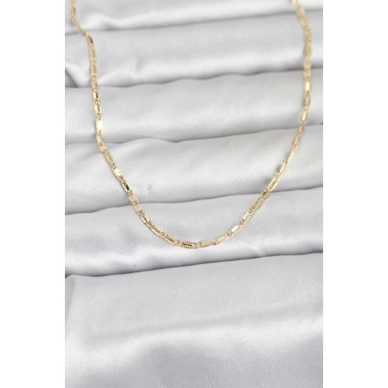 CM 14K Gold Renk Lazerli Zincir Model 60 cm Kadın Kolye - TJ-BKO10957