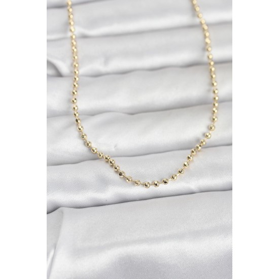 CM 14K Gold Renk Top Zincirli Model 60 cm Kadın Kolye - TJ-BKO10958