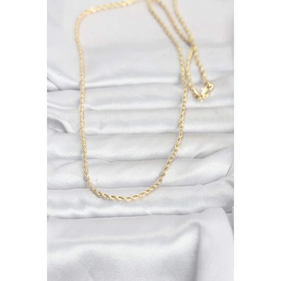 CM 14K Gold Renk Burgu Model Zincirli 60 cm Kadın Kolye - TJ-BKO10959