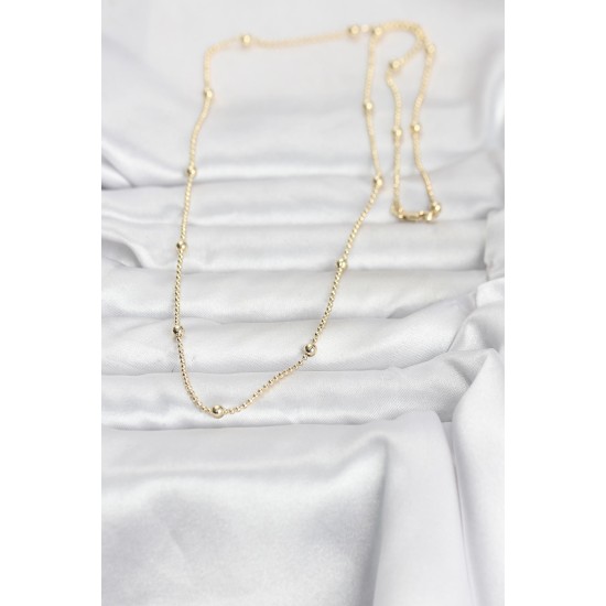 CM 14K Gold Renk Top Zincir 60 cm Kadın Kolye - TJ-BKO10960