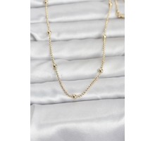 CM 14K Gold Renk Top Zincir 60 cm Kadın Kolye - TJ-BKO10960