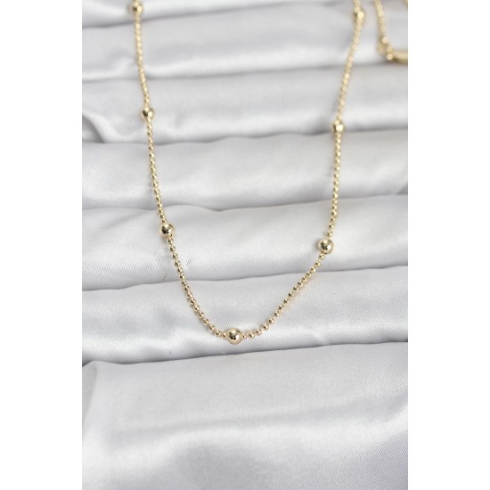 CM 14K Gold Renk Top Zincir 60 cm Kadın Kolye - TJ-BKO10960