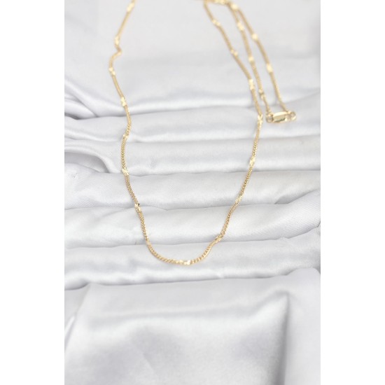 CM 14K Gold Renk Lazer Puntalı Model 60 cm Kadın Kolye - TJ-BKO10961