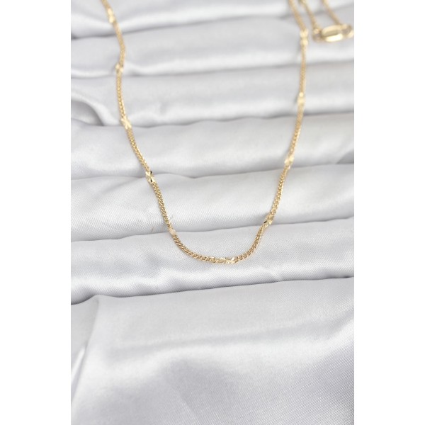 CM 14K Gold Renk Lazer Puntalı Model 60 cm Kadın Kolye - TJ-BKO10961