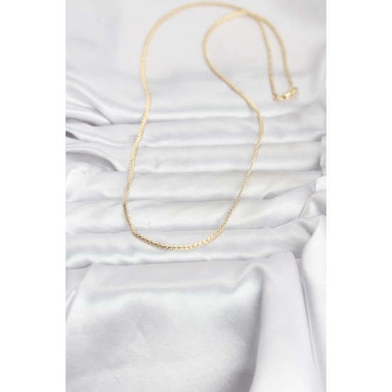 CM 14K Gold Renk Yassı Zincir Model 60 cm Kadın Kolye - TJ-BKO10965