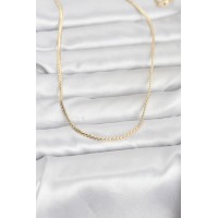 CM 14K Gold Renk Yassı Zincir Model 60 cm Kadın Kolye TJ-BKO10965