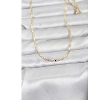 CM 14K Gold Renk Lazerli Yassı Model Zincirli 60 cm Kadın Kolye - TJ-BKO10966