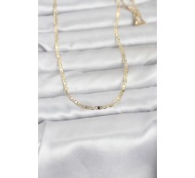 CM 14K Gold Renk Lazerli Yassı Model Zincirli 60 cm Kadın Kolye - TJ-BKO10966