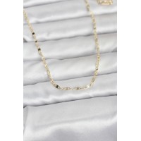 CM 14K Gold Renk Yassı Gemici Zincir Model 60 cm Kadın Kolye TJ-BKO10967