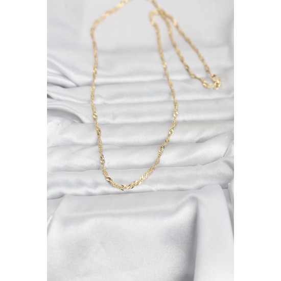 CM 14K Gold Renk Burgu Yassı Model 60 cm Kadın Kolye - TJ-BKO10972