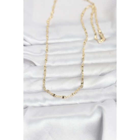 CM 14K Gold Renk Lazerli Gemici Zincir Model 60 cm Kadın Kolye - TJ-BKO10974