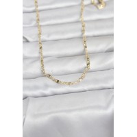 CM 14K Gold Renk Lazerli Gemici Zincir Model 60 cm Kadın Kolye TJ-BKO10974