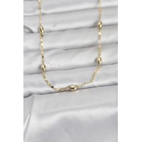 CM 14K Gold Renk Damla Topçuklu Zincir Model 60 cm Kadın Kolye TJ-BKO10977