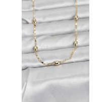 CM 14K Gold Renk Damla Topçuklu Zincir Model 60 cm Kadın Kolye - TJ-BKO10977