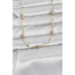 CM 14K Gold Renk Damla Topçuklu Zincir Model 60 cm Kadın Kolye TJ-BKO10977