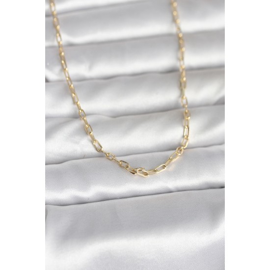 CM 14K Gold Renk Ataç Zincir Model 60 cm Kadın Kolye - TJ-BKO10979