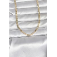 CM 14K Gold Renk Lazer Kesim Zincirli Model 60 cm Kadın Kolye TJ-BKO10981