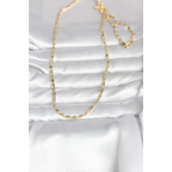 CM 14K Gold Renk Çizgi Lazer Model 60 cm Kadın Kolye - TJ-BKO10982