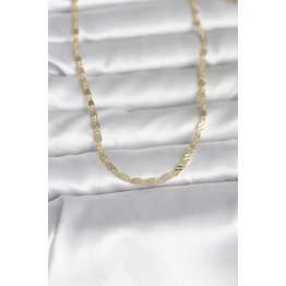 CM 14K Gold Renk Çizgi Lazer Model 60 cm Kadın Kolye TJ-BKO10982