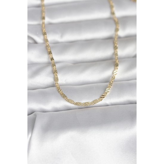 CM 14K Gold Renk Çizgi Lazer Model 60 cm Kadın Kolye - TJ-BKO10982