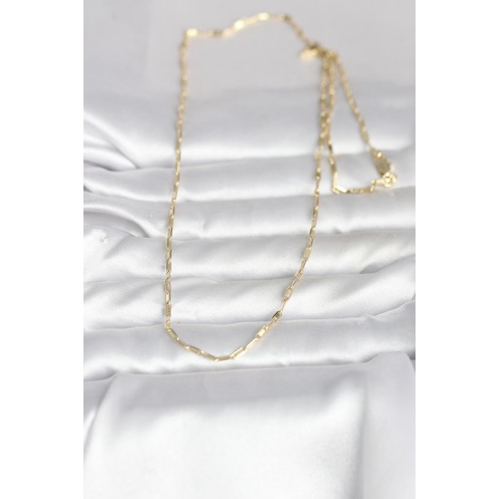 CM 14K Gold Renk İnce Ataç Zincir Model 60 cm Kadın Kolye - TJ-BKO10983