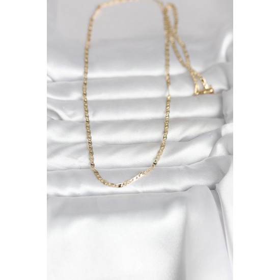 CM 14K Gold Renk Yassı Zincir Model 60 cm Kadın Kolye - TJ-BKO10984