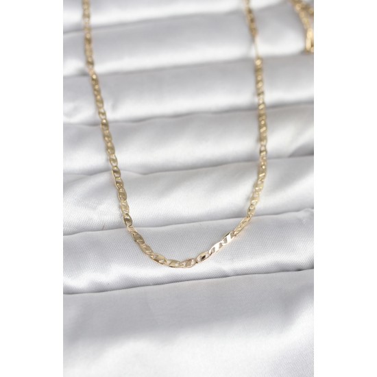 CM 14K Gold Renk Yassı Zincir Model 60 cm Kadın Kolye - TJ-BKO10984