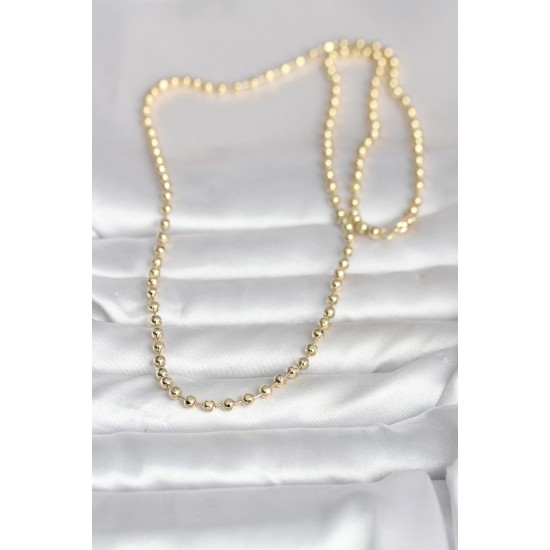 CM 14K Gold Renk Top Zincirli Model 60 cm Kadın Kolye - TJ-BKO10987