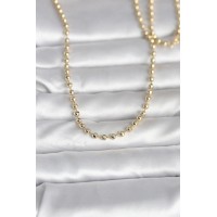 CM 14K Gold Renk Top Zincirli Model 60 cm Kadın Kolye TJ-BKO10987